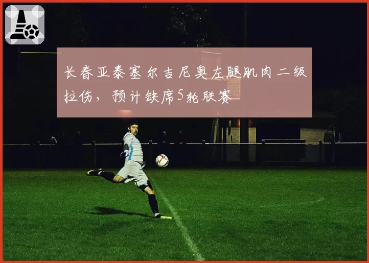 长春亚泰塞尔吉尼奥左腿肌肉二级拉伤，预计缺席5轮联赛