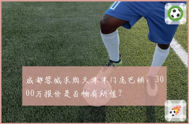 成都蓉城求购天津津门虎巴顿，3000万报价是否物有所值？